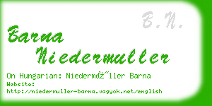 barna niedermuller business card